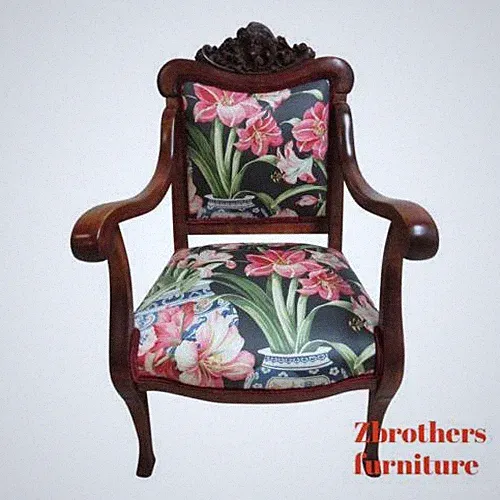 Antique Victorian Figural Carved Fireside Lounge Arm Chair