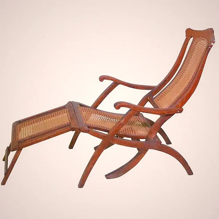 Antique Wood Steamer Deck Chair, circa 1890, England