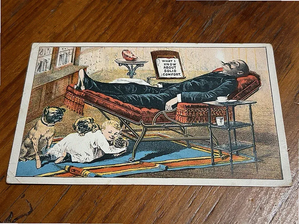 Marks Adjustable Reclining Chair Victorian Trade Card 1800s 3"x5" -1E