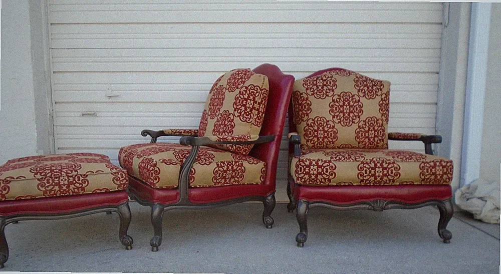 Pair Ethan Allen Bergere Lounge Chairs French Set 2 Regency Louis XVI Country
