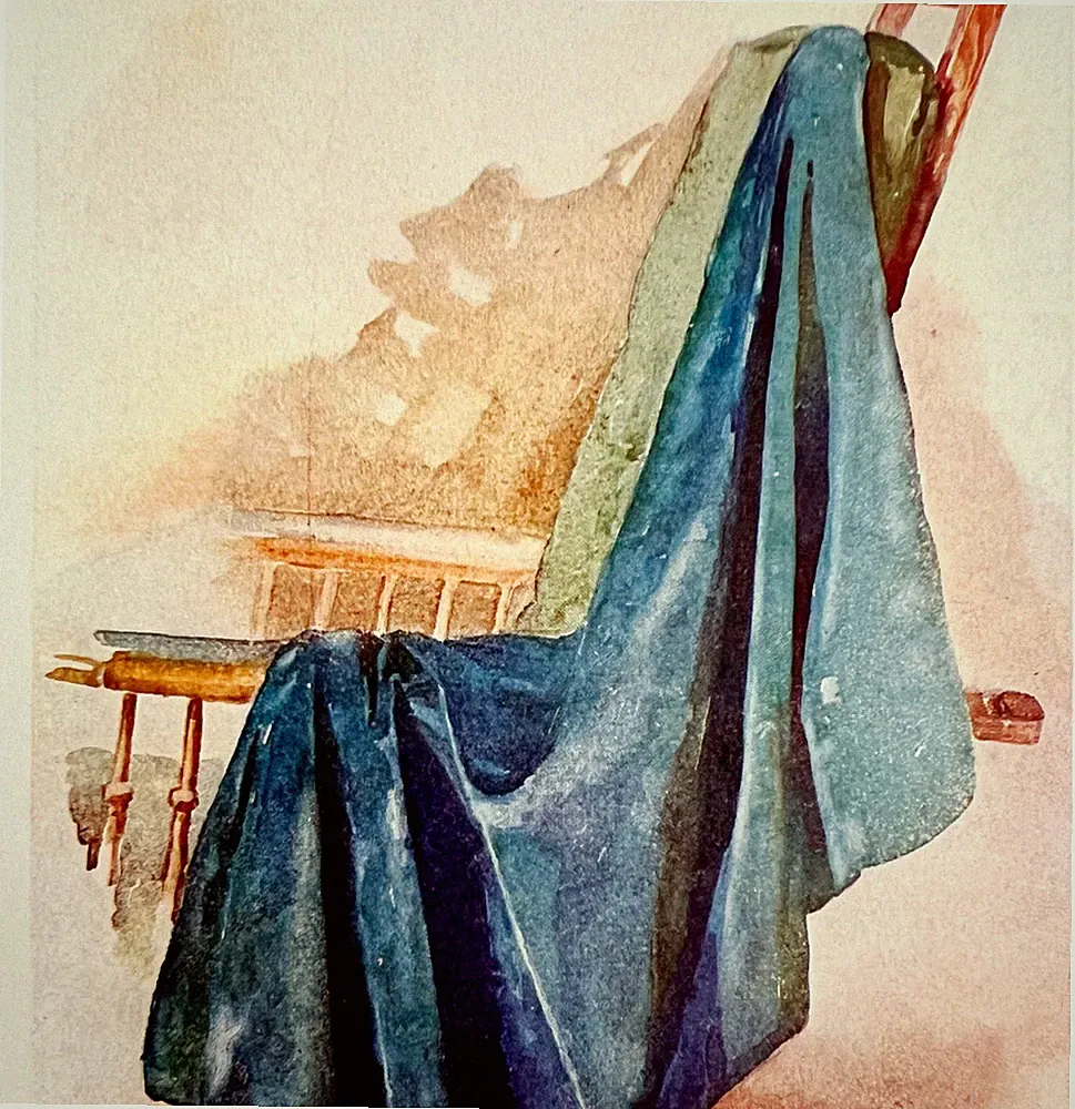 Towel On Beach Chair Example Painting Drawing 1900 Victorian Print DWW2B