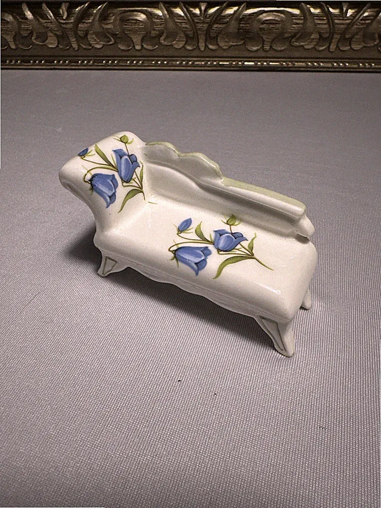 Vintage Blue Bells Crown Staffs Bone China Staffordshire England Chaise Lounger